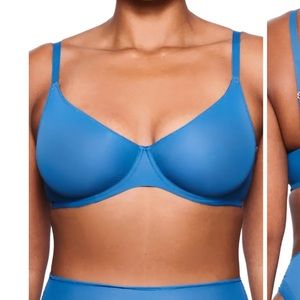 SKIMS jelly sheer underwire bra 36A ocean color EUC